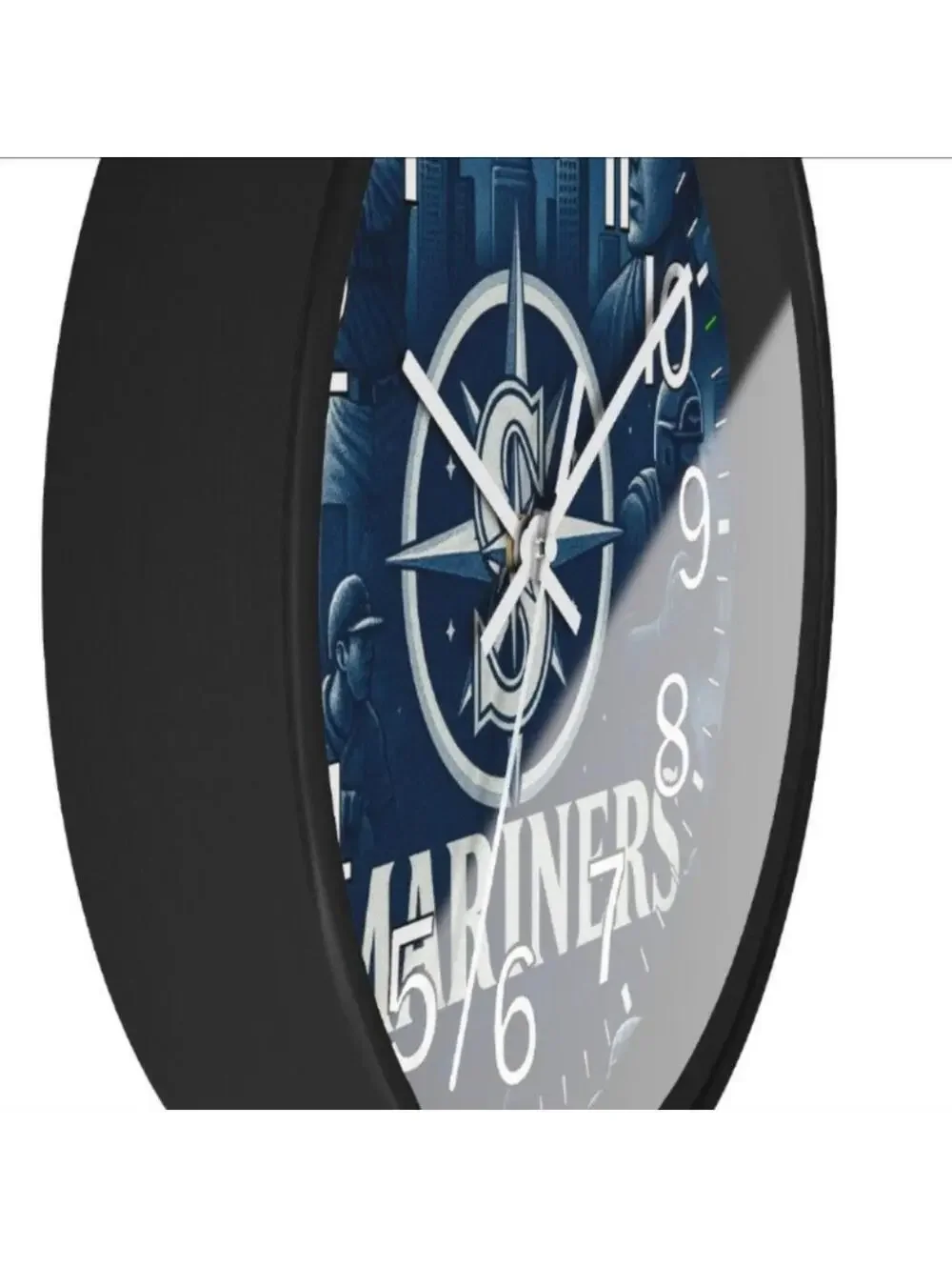 REVERSE TICKING CLOCK Seattle Mariners  Glow In The Dark Wall Clock New!